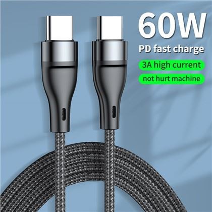 PD 60W Fast Charging Connector สายเคเบิล Double Type-C